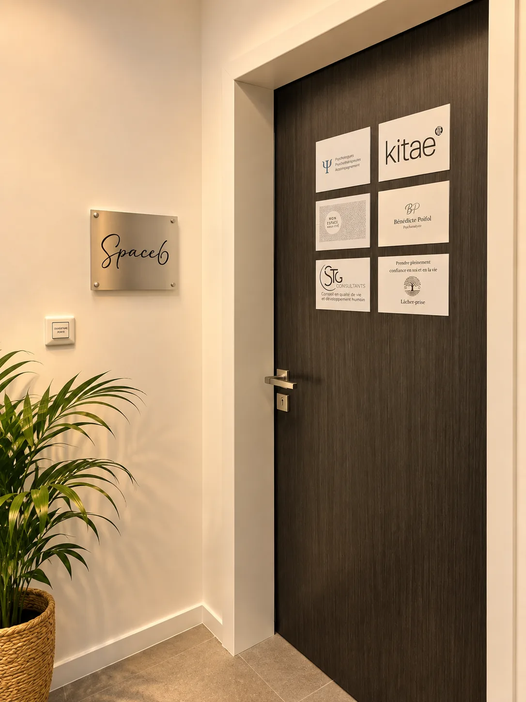 Porte d'entrée du cabinet de consultation